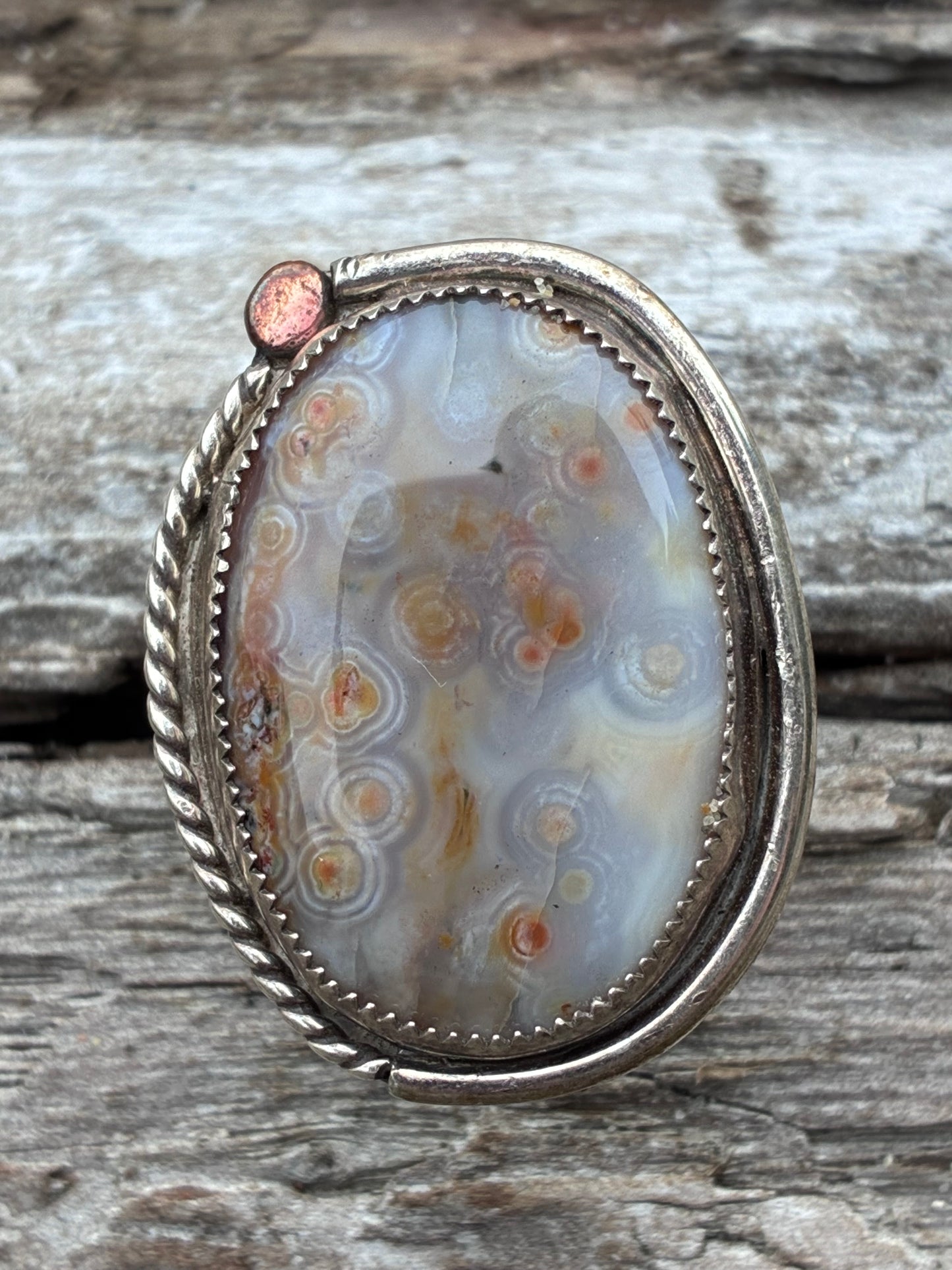 Sterling Silver Ocean Jasper Ring - Size 9.25
