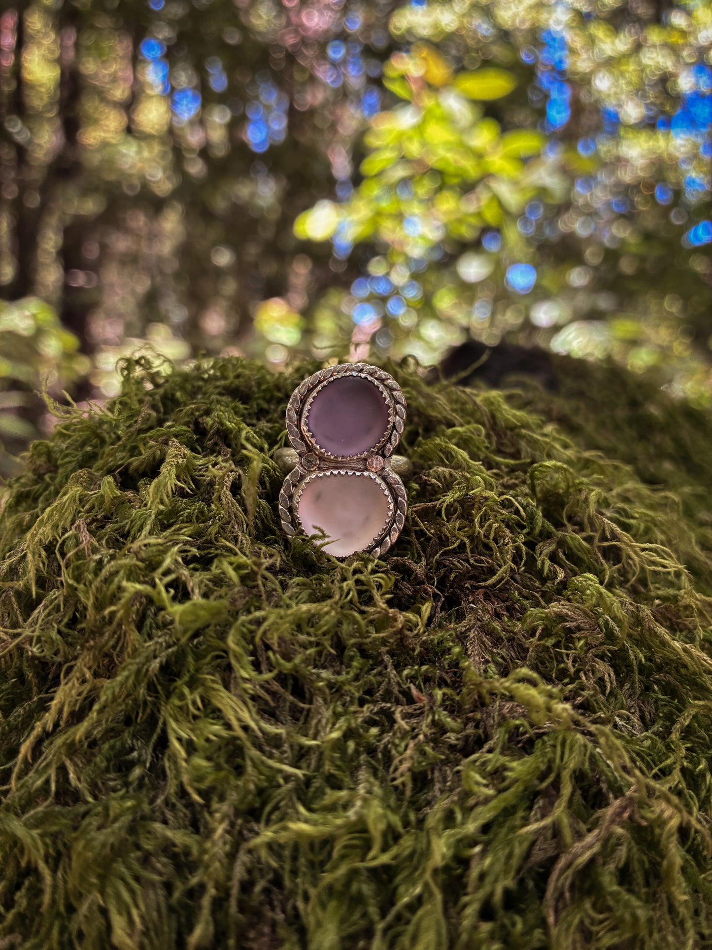 Dual Spirit Sea Glass Ring - Size 6.5