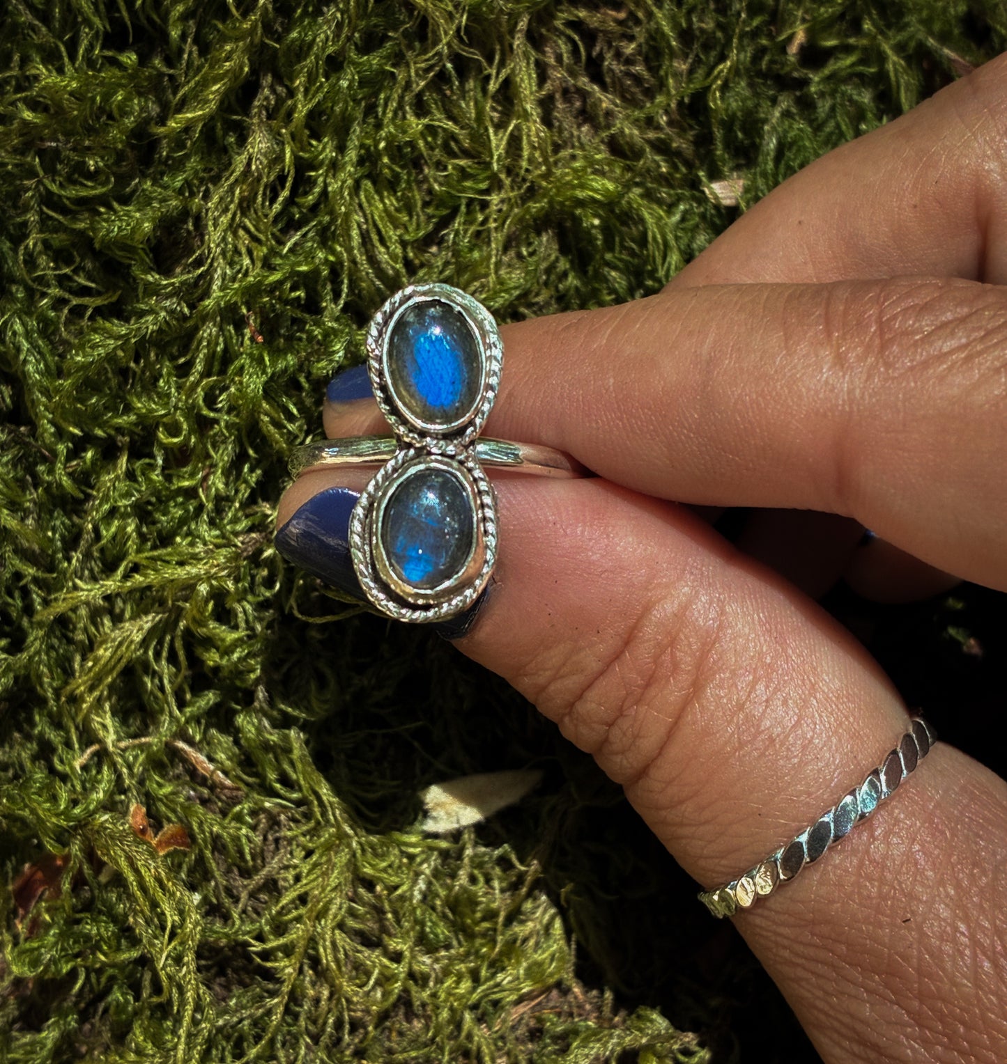 Double Labradorite Duo Ring - Size 9.5