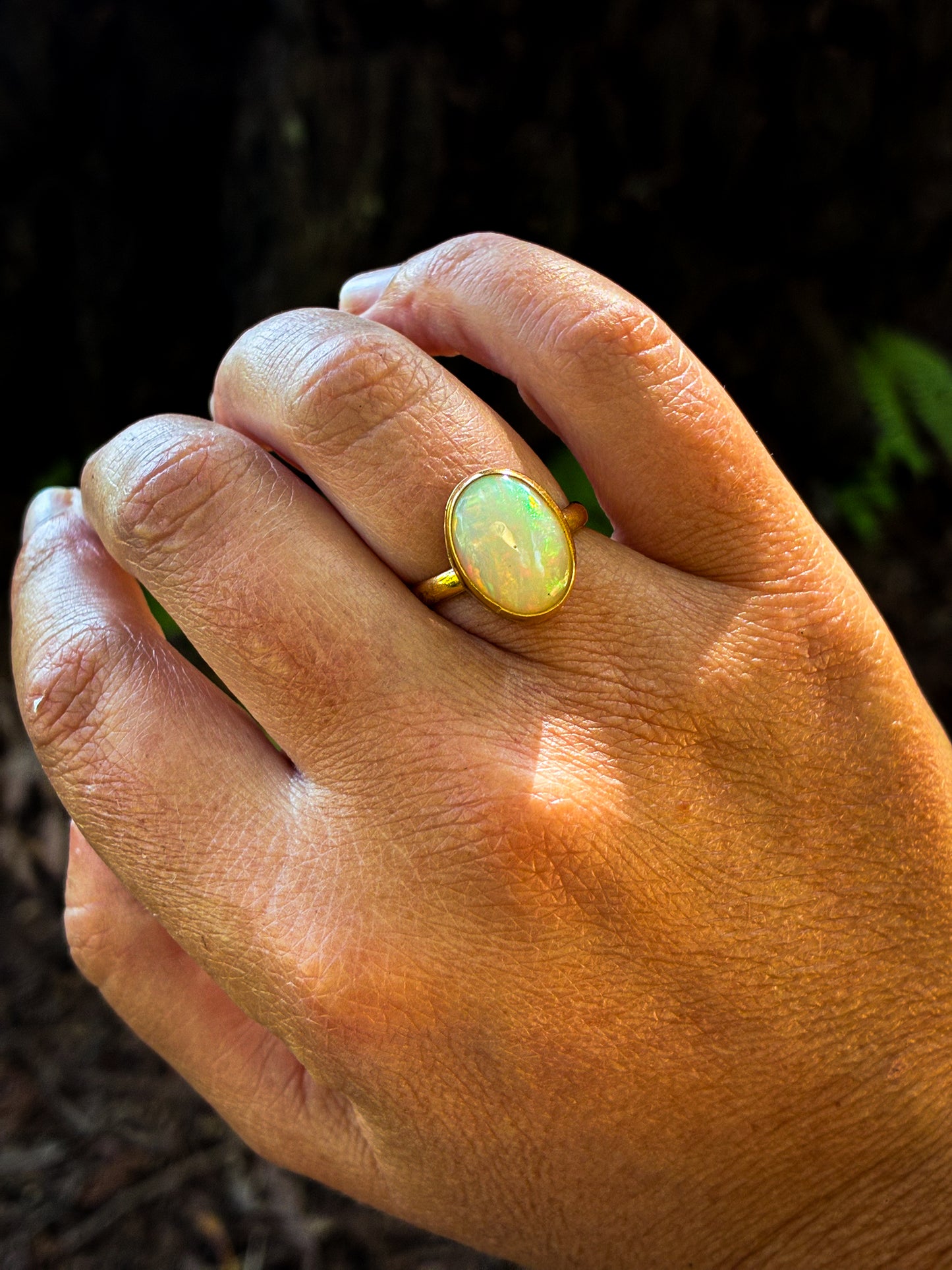 Ethereal Opal Gold-Filled Ring – Size 7.25