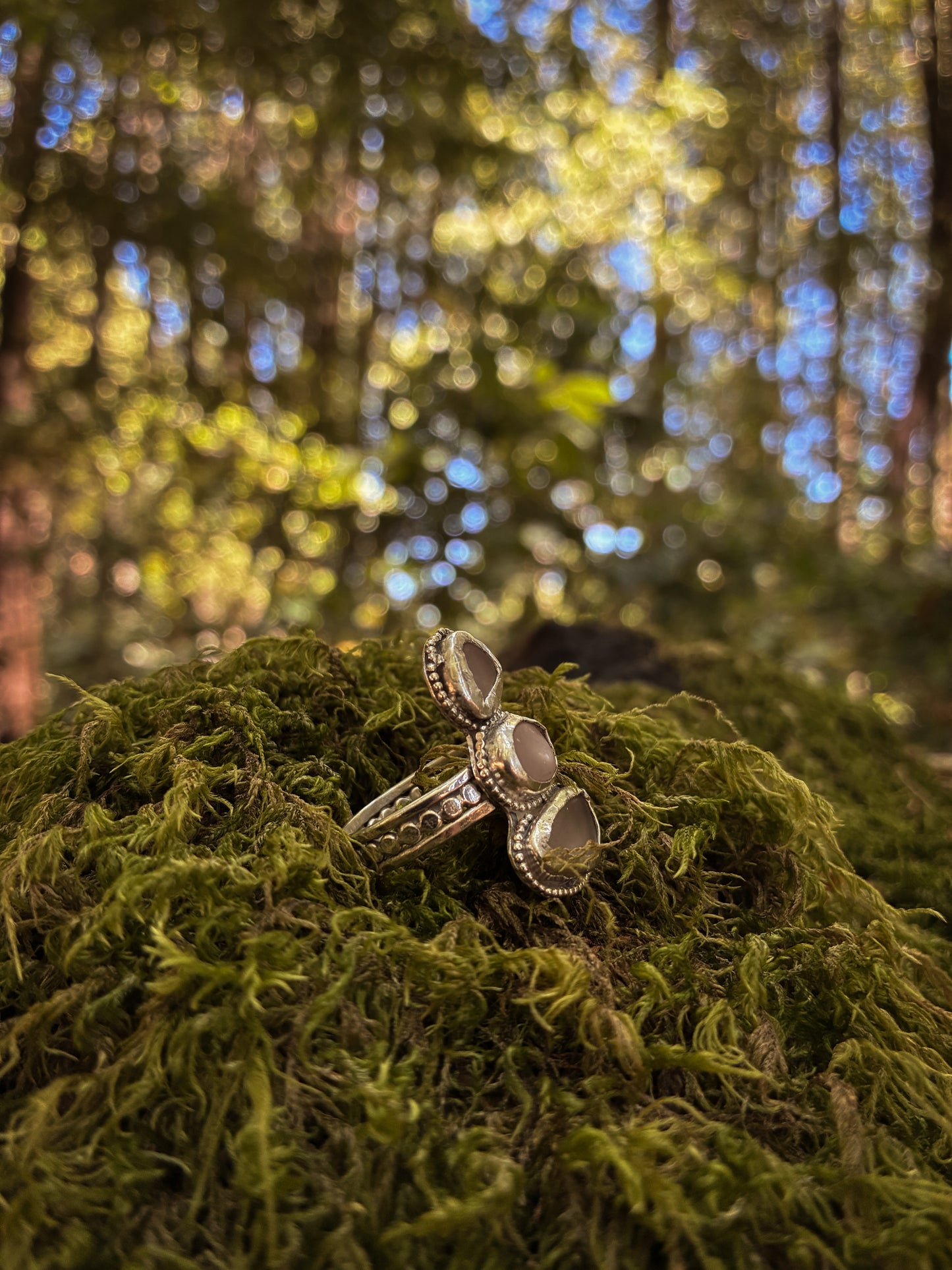 Rose Mist Sea Glass Ring - Size 8.5