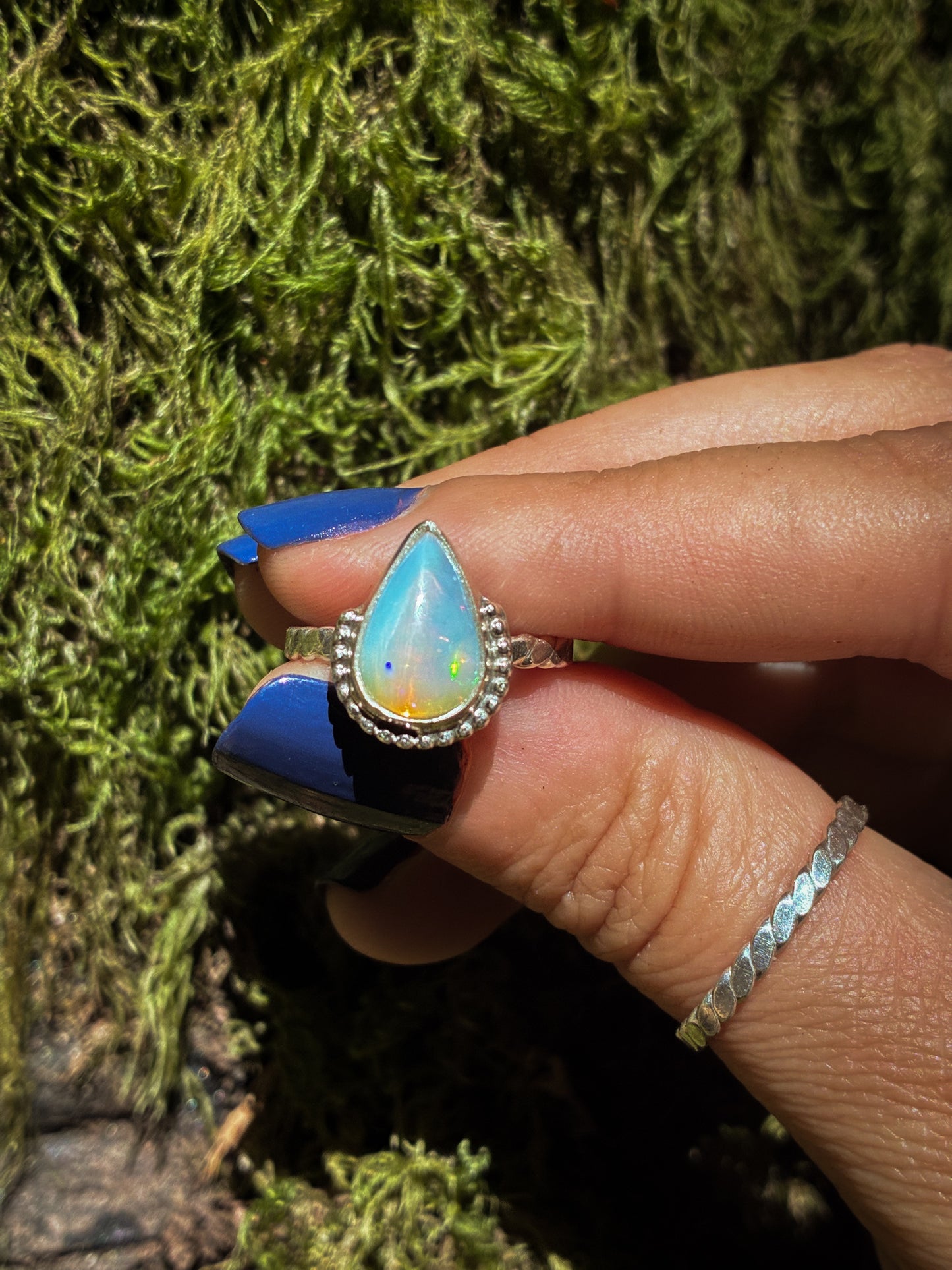 Forest Flame — Ethiopian Opal Ring - Size 7