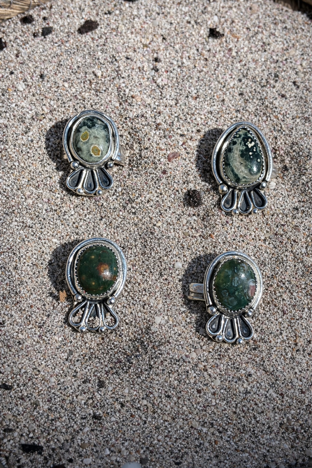 Handmade Sterling Silver Ocean Jasper Statement Ring