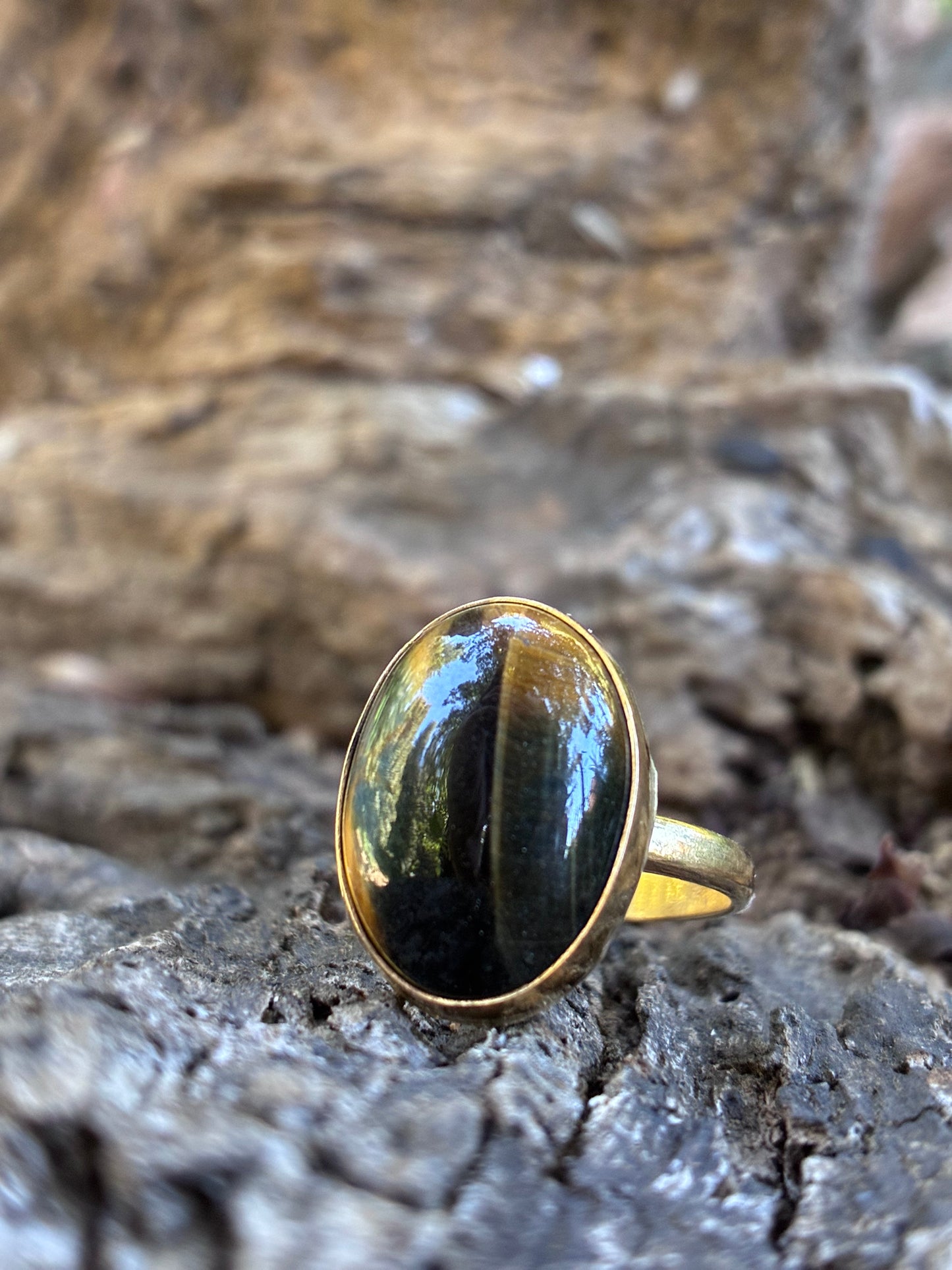 Golden Tiger’s Eye Gold-Filled Ring – Size 7