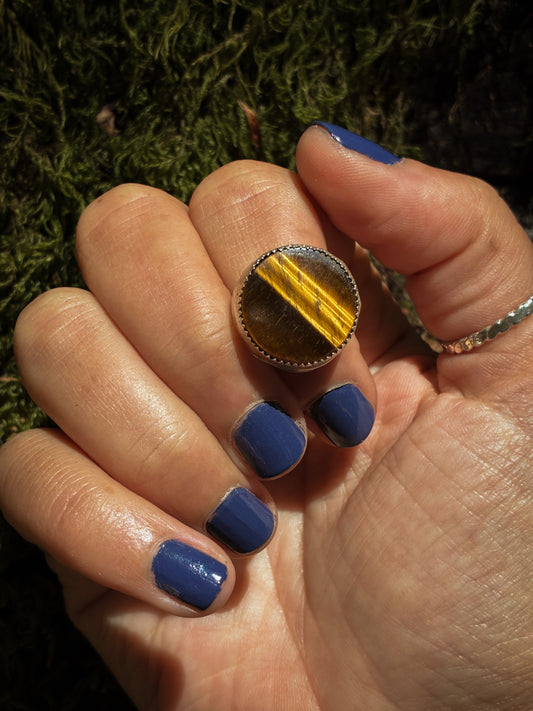 Tigers Eye Protection Ring - Size 5.5