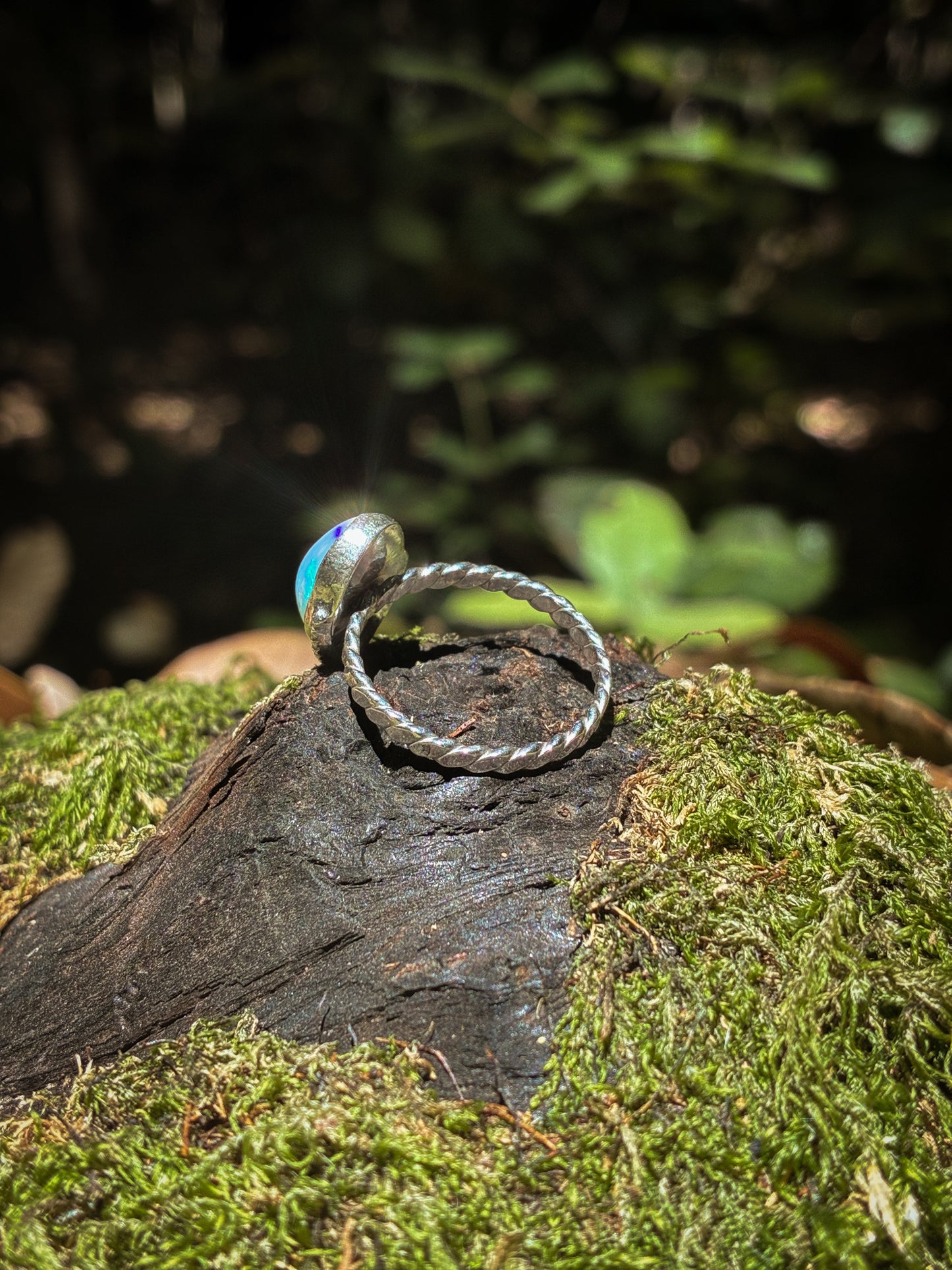 Oval Ethiopian Opal Ring - Size 8.5