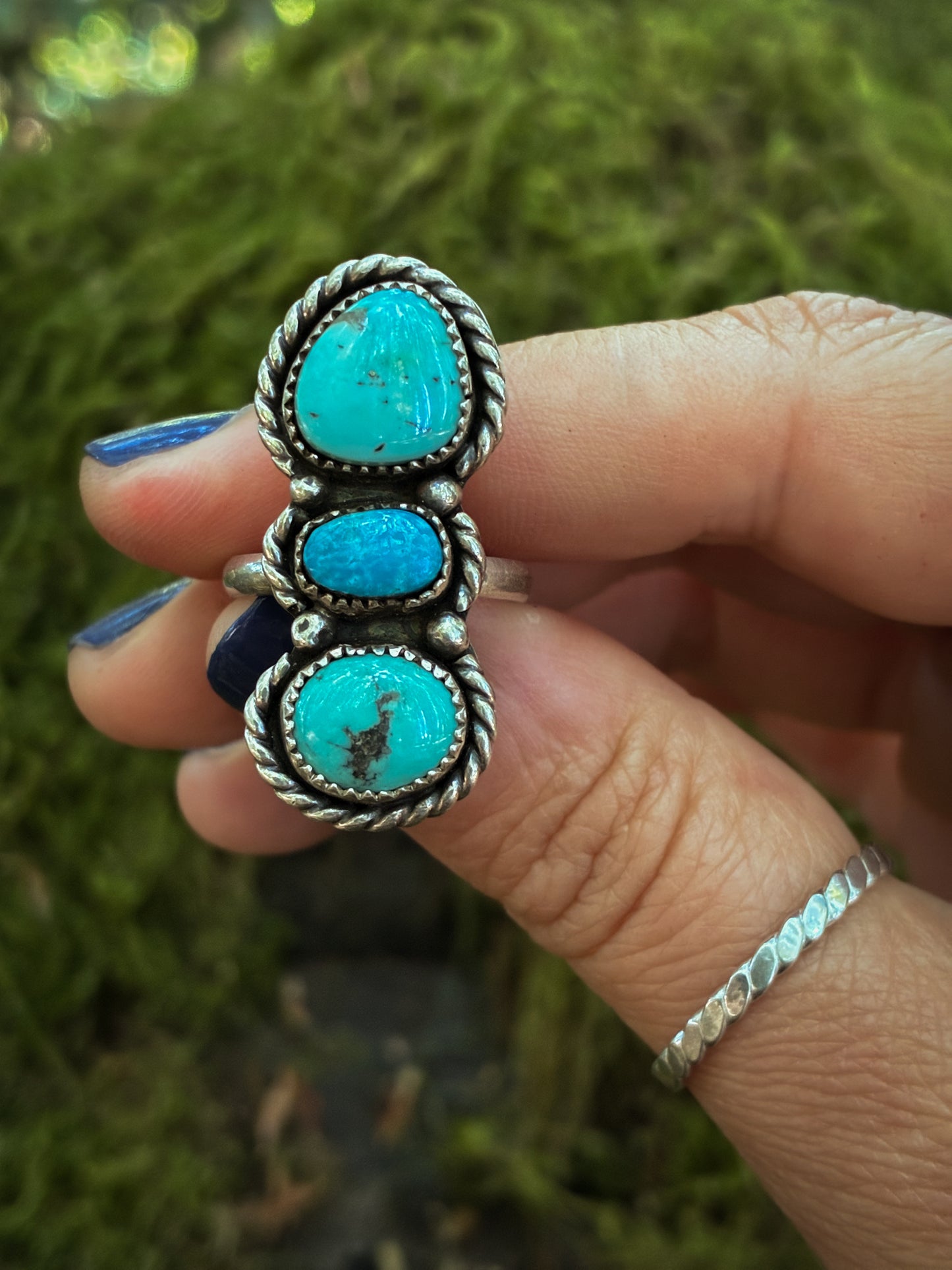 Triple Turquoise Stack Ring - Size 6.25