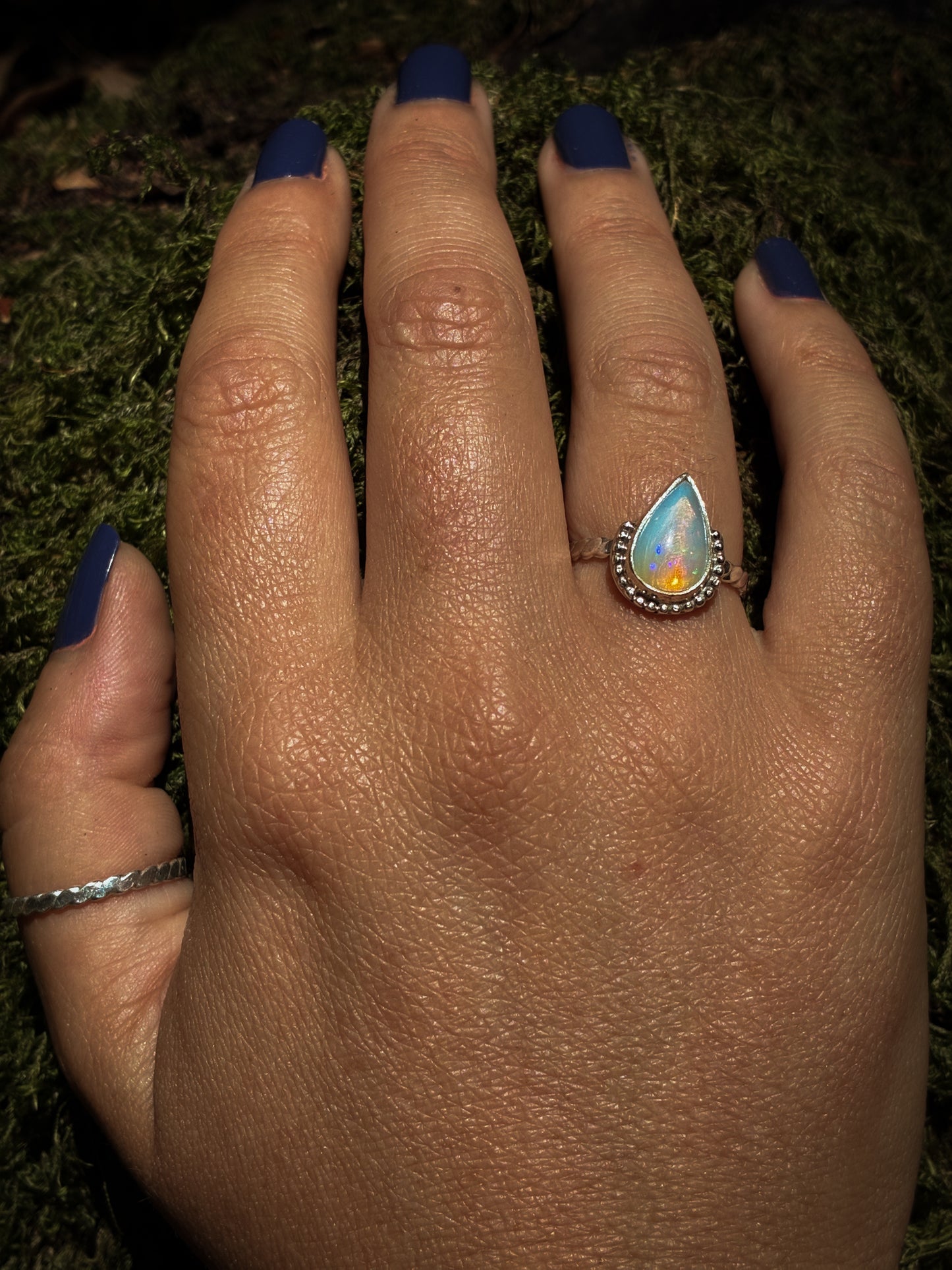 Forest Flame — Ethiopian Opal Ring - Size 7