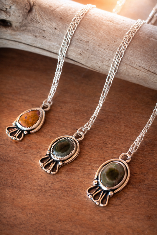 Ocean Jasper Sterling Silver Necklace