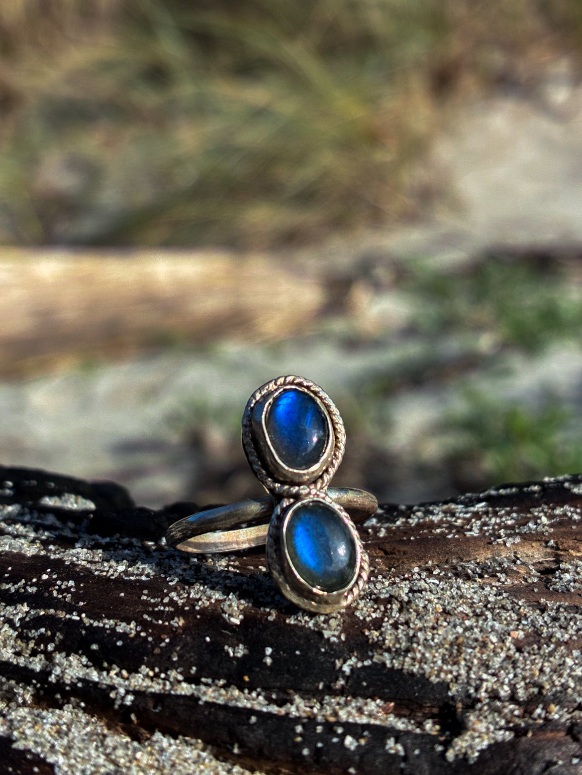 Double Labradorite Duo Ring - Size 9.5