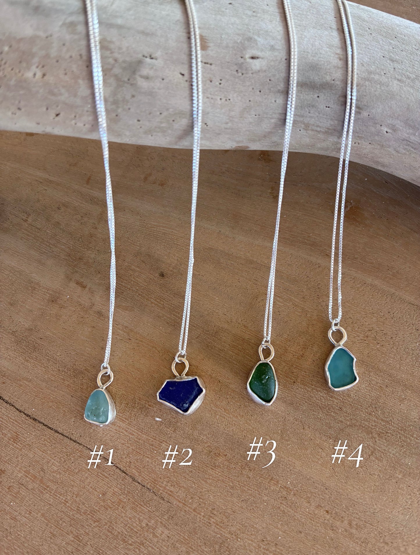 Mendocino Sea Glass Necklace – Handmade Sterling Silver Pendant